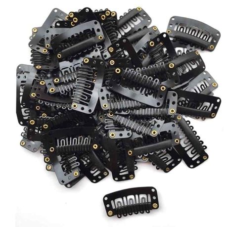 Clip It & Go — Black Wig & Extension Clips (Pack of 48)
