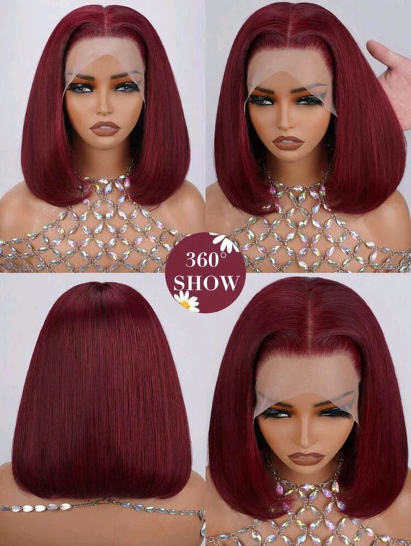 Wine & Dine — Burgundy Lace Front Human Hair Wig
