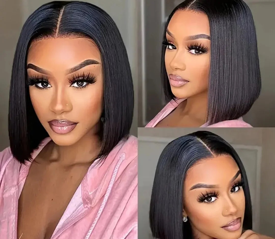 Sleek & Chic — 10" Brazilian Straight Bob Glueless Lace Front Wig